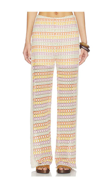  Central Park West Pantalones De Crochet De Tiro Medio. Celine En Color Yellow,beige Talla L  (también En S, Xl, Xs). 