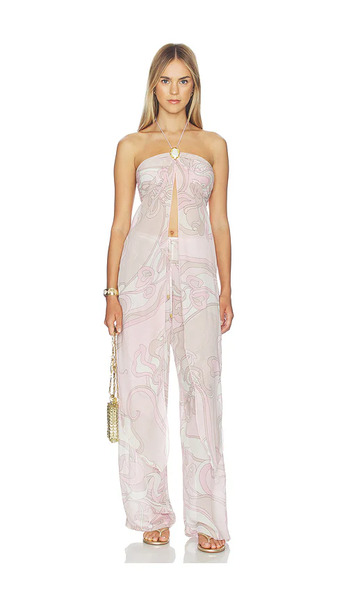  Cin Cin Escote Halter Drapeado Parte Superior Coral Moonstone En Color Rosado Talla L  (también En M, S, Xl). 