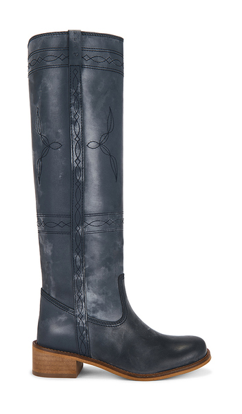  Dico Copenhagen Bota Ann Gaucho Boot With Western Stitchings En Color Azul Talla 36  (también En 37, 38, 39, 40). 