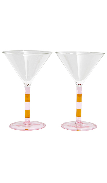  Fazeek Juego De 2 Copas De Martini A Rayas. Striped Martini Glasses Set Of 2 En Color Rosado Talla All . 