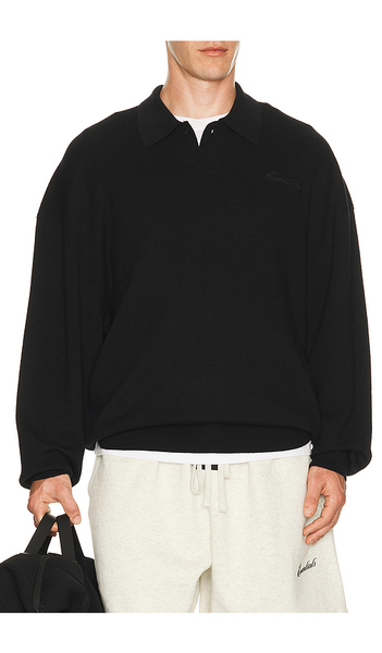  Fear Of God Essentials Signature 90's Knit Polo En Color Negro Talla L  (también En M, S, Xl/1x, Xs, Xxl/2x, Xxxl/3x). 