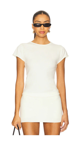  Frankies Bikinis Baylee Cloud Knit Tee En Soft Vanilla En Color Ivory Talla L  (también En Xl, Xxl, Xxs). 