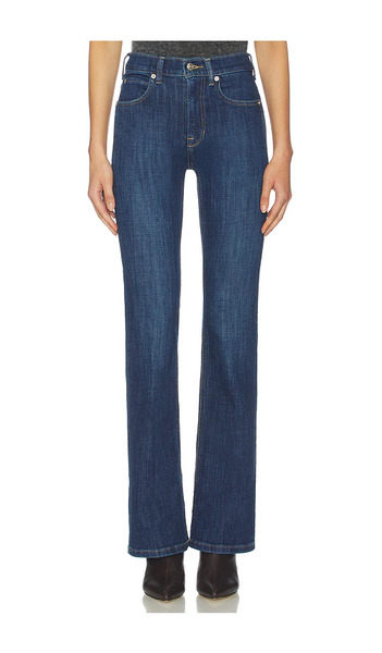  Free People Pantalones Rectos De Talle Alto Double Knot En Color Azul Talla 28  (también En 29, 31). 