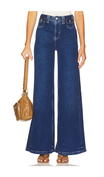  Free People Pierna Ancha Tiro Alto Kellee Palazzo En Color Azul Talla 26  (también En 27, 28, 29, 30, 31). 