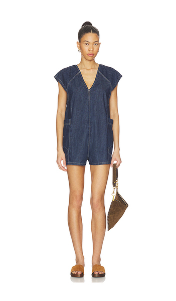  Free People Romper Denim We The Free Free Fall En Color Azul Marino Talla L  (también En M, S, Xl, Xs). 