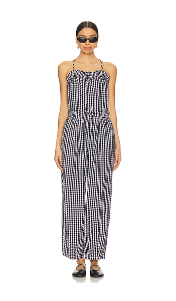  Free People Traje De Baño De Una Pieza De Cuadros Vichy Free People Retro Heatwave En Color Negro Talla L  (también En S, Xl, Xs). 