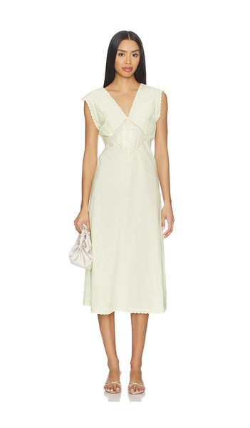  Free People Vestido Tipo Lencería Largo Medio Me + You En Color Amarillo Limon Talla L  (también En M, S, Xl, Xs). 