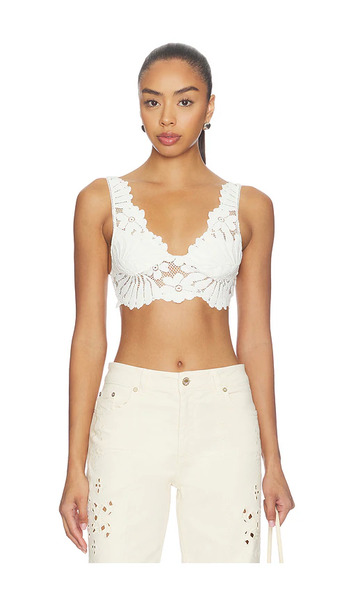  Free People X Intimately Fp Petal Party Plunge Bralette En Color Ivory Talla L  (también En S, Xl, Xs). 