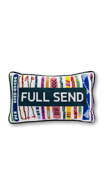  Furbish Studio Cojín De Bordado Needlepoint “full Send” Full Send Needlepoint Pillow En Color Black,pink Talla All . 
