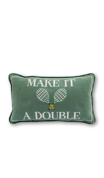  Furbish Studio Cojín De Bordado Needlepoint “make It A Double” Make It A Double Needlepoint Pillow En Color Verde Talla All . 