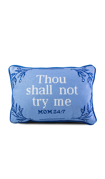  Furbish Studio Cojín De Bordado Needlepoint “try Me” Try Me Needlepoint Pillow En Color Bebe Azul Talla All . 