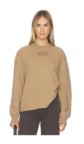  Ganni Jersey Future Essentials Washed Effect Long Sleeve En Color Marrón Talla L  (también En M, S, Xl, Xs). 
