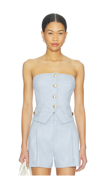  Generation Love Ellery Chambray Suiting Bustier En Color Bebe Azul Talla L  (también En M, S, Xl, Xs). 