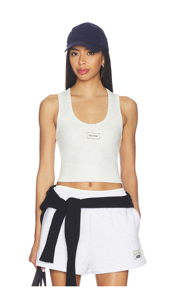  Gold Hinge Top De Tirantes De Algodón Acanalado Cotton Ribbed Tank Top En Color Gris Talla L  (también En M, S, Xl, Xs). 