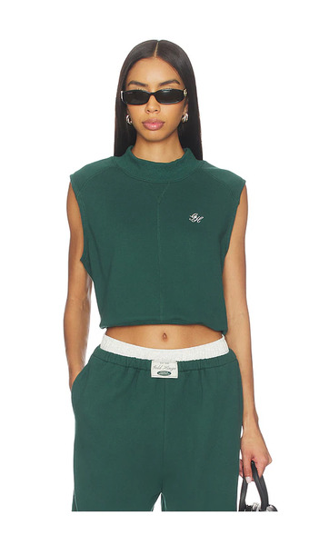  Gold Hinge Top Sin Mangas Con Cuello Alto Gh Mock Neck Sleeveless Top En Color Verde Oscuro Talla L  (también En M, S, Xl, Xs). 