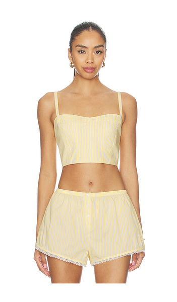  Good American Poplin Buster Cami Top En Color Amarillo Limon Talla 1x  (también En L, M, S, Xl, Xs). 