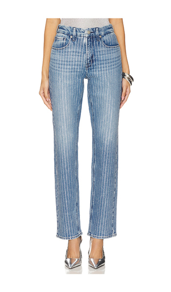  Good American Recto(a) Good Icon Rhinestone En Color Denim-medium Talla 0  (también En 12, 14, 2, 20, 22). 