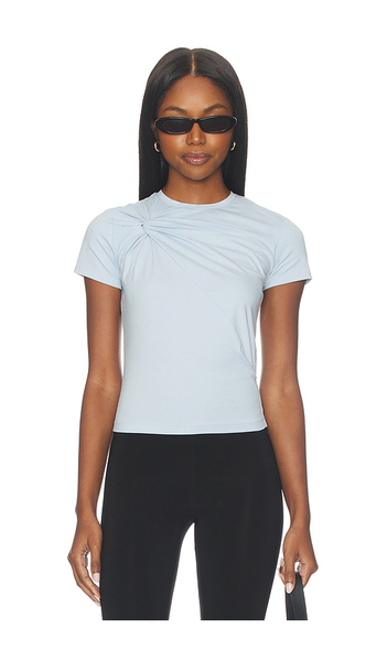  Good American Super Stretch Twist Tee Shirt En Color Bebe Azul Talla L  (también En M, S, Xl/1x, Xs). 