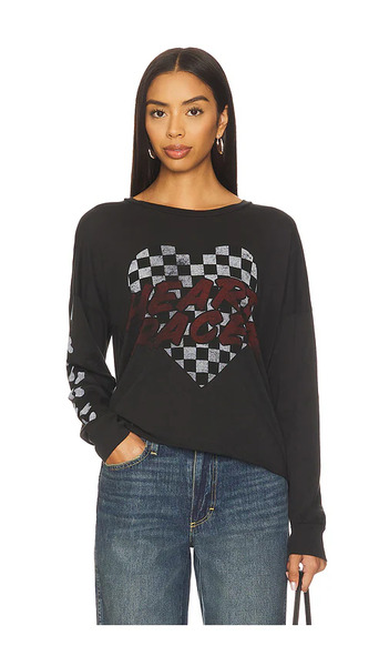  Lauren Moshi Camiseta De Manga Larga Con Hombros Caídos Luella En Color Negro Talla M  (también En S). 