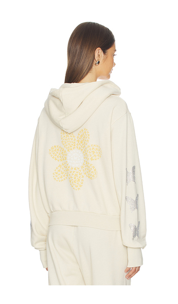  Lauren Moshi Sudadera Con Capucha Corta Butterfly Daisy En Color Ivory Talla L  (también En M, S, Xl, Xs). 
