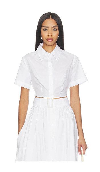  Matthew Bruch Blusa Corta Con Botones Y Lazo En La Espalda En Color Blanco Talla L  (también En M, S, Xs). 