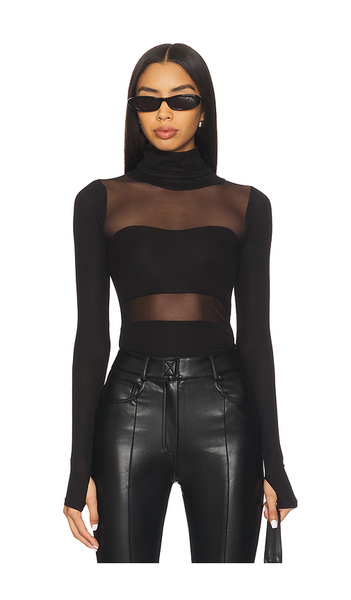 Michael Lauren Rem Long Sleeve Fitted Turtleneck Top En Color Negro Talla L  (también En M, S, Xl, Xs). 