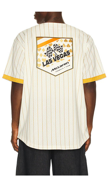  Mitchell & Ness X Mclaren Formula 1 Mesh Button Front Jersey En Color Crema Talla M  (también En S). 