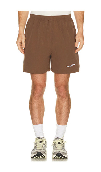  Museum Of Peace And Quiet Wordmark Seersucker Shorts En Color Marrón Talla L  (también En M, S, Xs). 