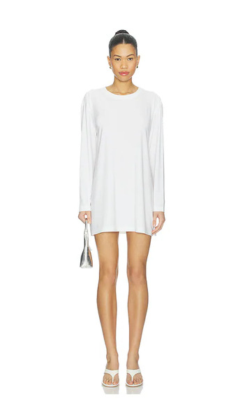  Norma Kamali Vestido Oversized Long Sleeve Mini En Color Blanco Talla L  (también En M, S, Xs, Xxs). 