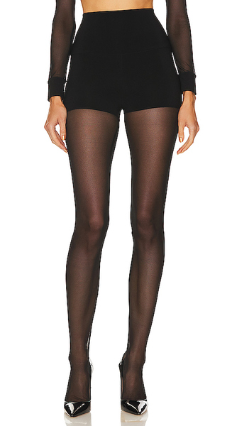  Norma Kamali X Revolve Legging With Mesh Bottom Footsie En Color Negro Talla L  (también En M, S, Xl). 