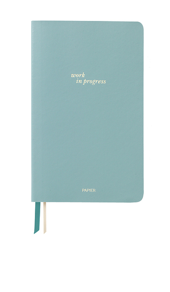  Papier Cuaderno Con Forro De Piel Sintética Suave, En Proceso De Elaboración Work En Progress Soft Faux Leather Lined Notebook En Color Azul Talla All 