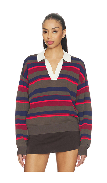  P.e Nation Jersey De Punto Con Cuello Retreat Stripe En Color Rojo Talla L  (también En M, S, Xl, Xs). 