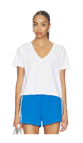  Perfectwhitetee Camiseta De Algodón Ligero De Cuello En V En Color Blanco Talla M  (también En S, Xs). 