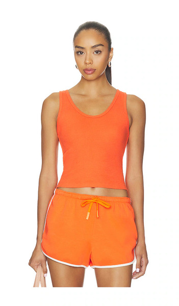  Perfectwhitetee Camiseta De Tirantes Estructurada De Canalé, Compatible Con Sujetador Blondie En Color Naranja Talla L  (también En M, S, Xl, Xs). 