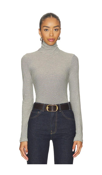  Perfectwhitetee Jersey De Cuello Alto De Rayas Cindy En Color Negro, Blanco Talla M  (también En S). 