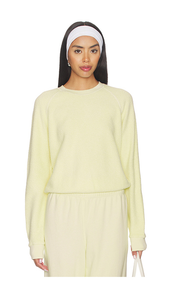  Perfectwhitetee Sudadera De Manga Larga Con Cuello Redondo Y Forro Polar En Color Amarillo Limon Talla L  (también En M, S). 