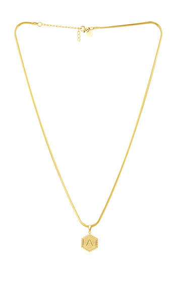  Petit Moments Collar Con Colgante Inicial Initial Pendant Necklace En Color Oro Metálico Talla A  (también En B, C, D, E, F, G, H, J, K, L, M, N, P, R 