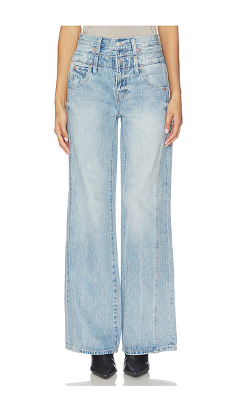  Pistola Caleb High Rise Stacked Wide Jeans En Color Azul Talla 24  (también En 25, 26, 29, 30, 32, 33). 