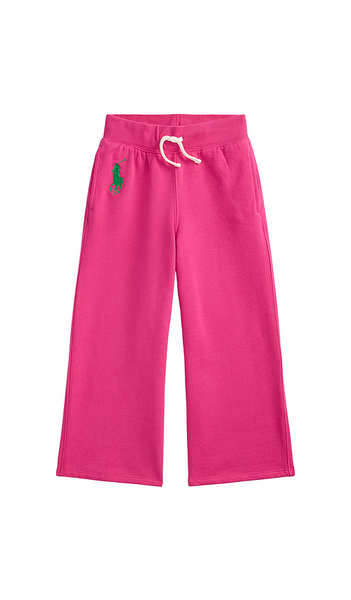  Polo Ralph Lauren Kids Magic Fleece Wide Leg Athletic Jogger En Color Rosado Talla 3  (también En 4). 