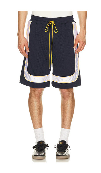  Rhude Shorts Deportivos Mesh Piping Baggy En Color Azul Marino Talla L  (también En M, Xl/1x, Xxl/2x). 