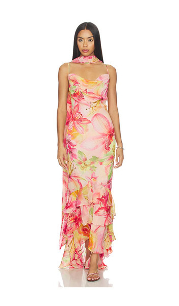  Rococo Sand Maxivestido Encaje Lace Maxi Dress En Color Rosado Talla M  (también En S, Xs, Xxl, Xxs). 