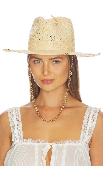  Ruslan Baginskiy Sombrero Fedora Con Correa De Cadena Chain Strap Fedora Hat En Color Neutral Talla M  (también En S, Xl). 