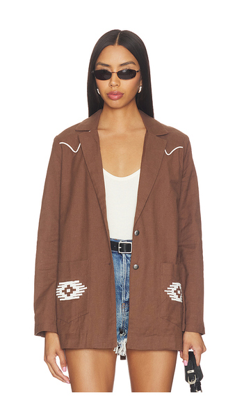  Sendero Provisions Co. Blazer Relajado The Eleanor Western En Color Marrón Talla L  (también En M, S, Xs). 