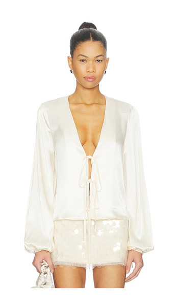  Sndys Top De Manga Larga Con Lazo Delantero Lucille En Color Ivory Talla L  (también En M, S, Xl, Xs, Xxl, Xxs). 