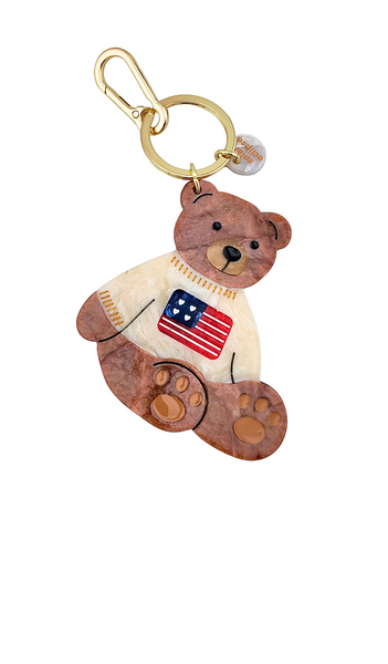  Solar Eclipse Llavero Y Dije Para Bolso De Osito Estilo Americana Pintado A Mano Hand-painted Americana Teddy Bear Bag Charm + Keychain En Color Beaut 
