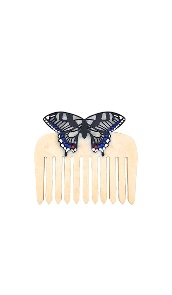  Solar Eclipse Peine Compacto Con Diseño De Mariposa Cola De Golondrina Pintado A Mano Hand-painted Swallowtail Pocket Comb? En Color Belleza: Na Talla 