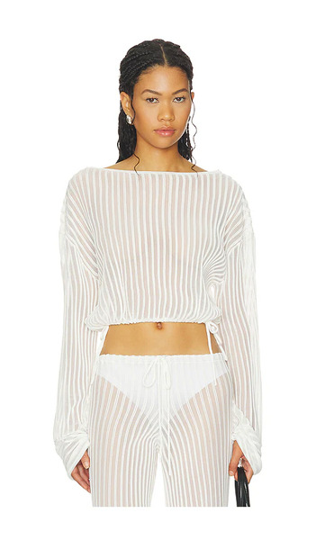  Solid & Striped Top Cubretodo De Manga Larga The Athena En Color Blanco Talla L  (también En M, S, Xl). 