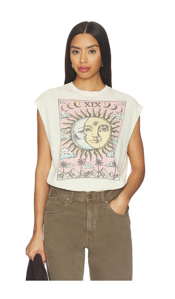  Spiritual Gangster Top Sin Mangas Power Of Sun Shore En Color Crema Talla L  (también En M, S, Xl, Xs). 