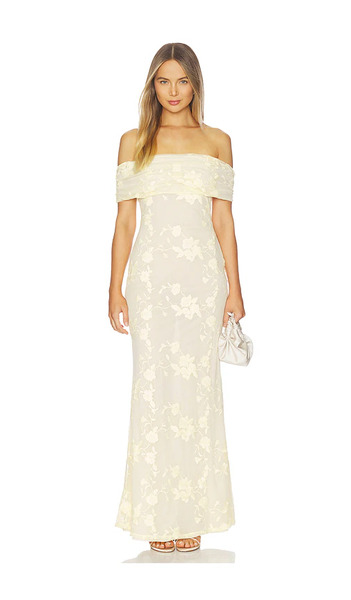  Stone Cold Fox Vestido Largo Jessie En Color Amarillo Limon Talla L  (también En M, S, Xl, Xs, Xxs). 