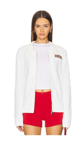  Terez Chaqueta De Punto Con Cremallera San Francisco 49ers En Color Blanco Talla L  (también En M, S, Xl, Xs). 